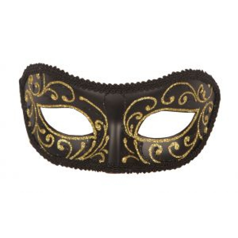 Венецианская маска, черно-золотая