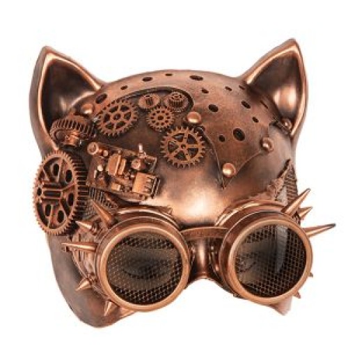 Steampunk cat mask, bronze