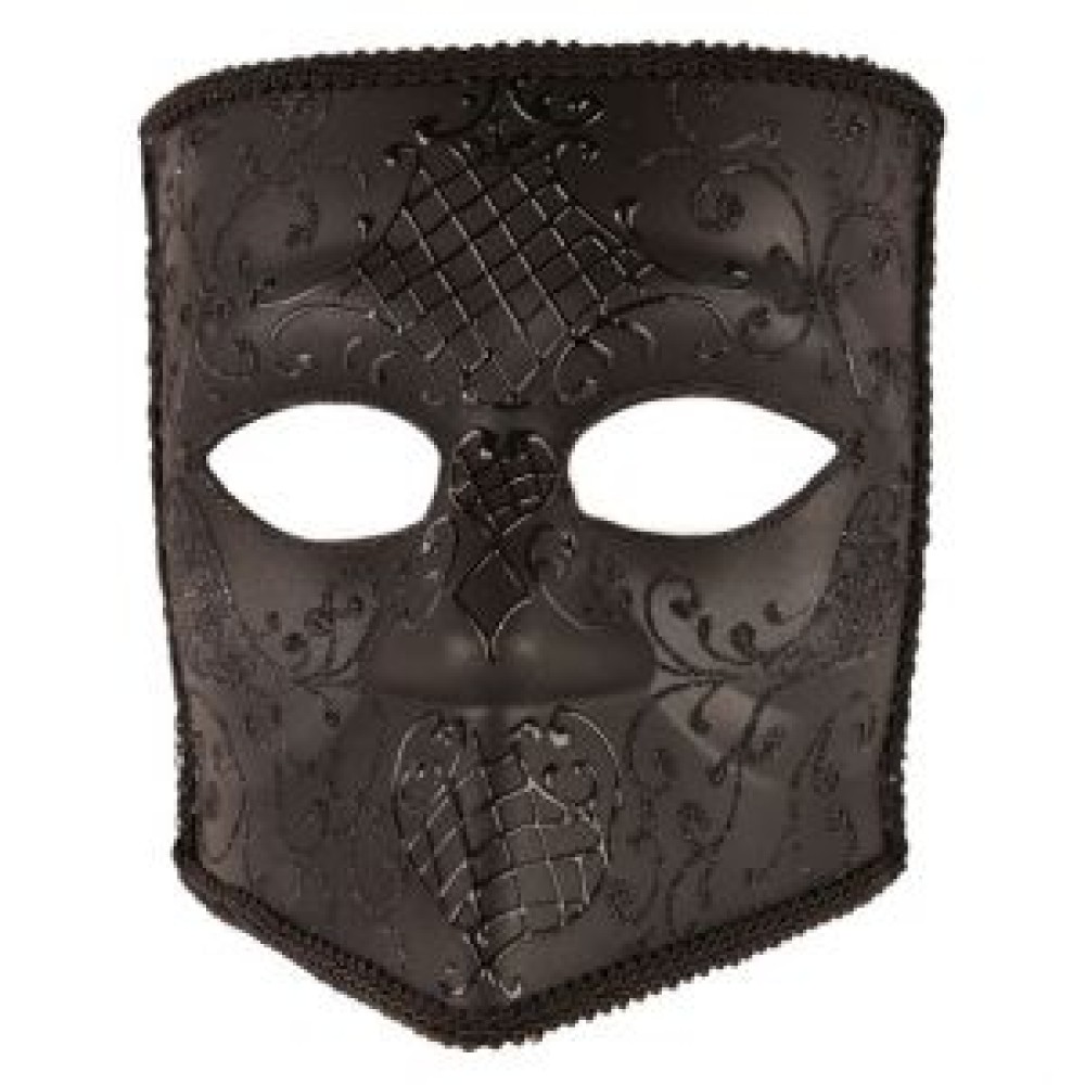 Венецианская маска мужская , черная