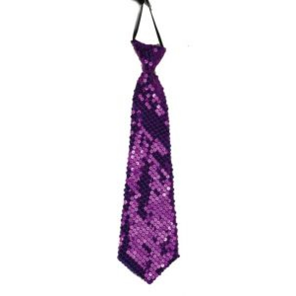 Necktie paillette, purple