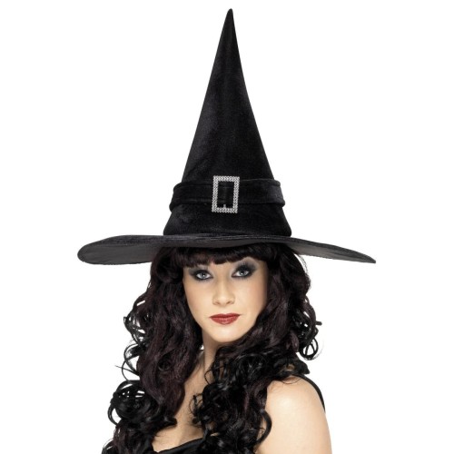 Witch hat with diamante buckle