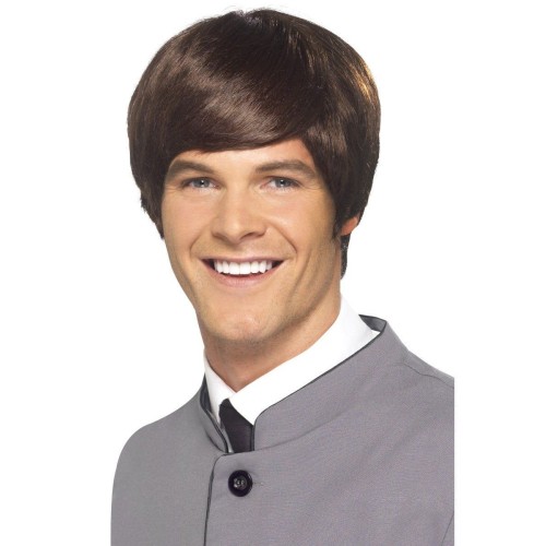 60s Wig "Male Mod", brown