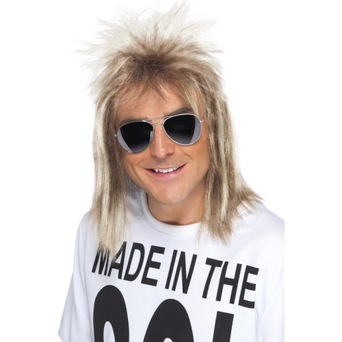 80s style Mullet wig, blonde