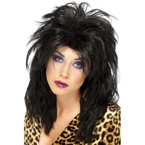 80s style wig, black, long