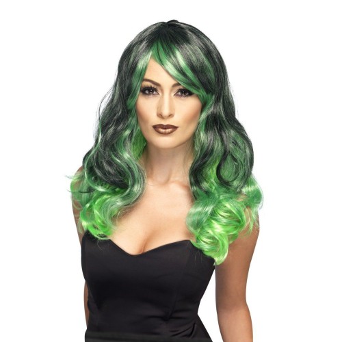 Ombre wig, green and black