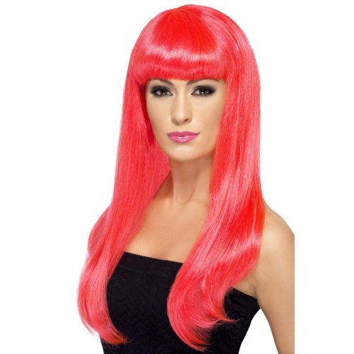 Wig "Babelicious", neon pink, long