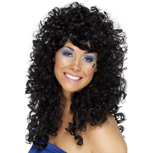 Wig "Boogie Babe", black, with curls