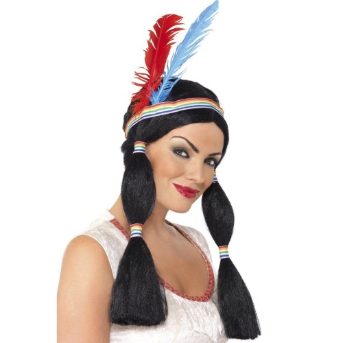 Wig "Indian Princess", black, long