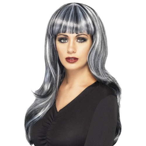 Wig "Siren", black-grey, long