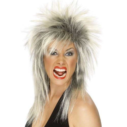 Rock diva wig, two-tone, blonde-black