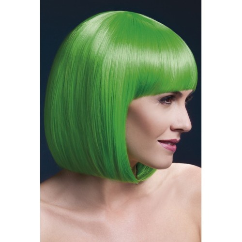 Green wig with fringe (Elise), 33cm