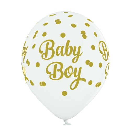 Õhupall trükipildiga «Baby Boy» valge, matt