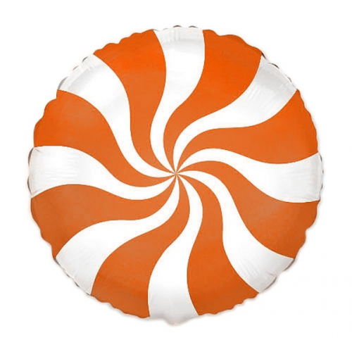 Fooliumist õhupall «Karamell», oranž, ümmargune