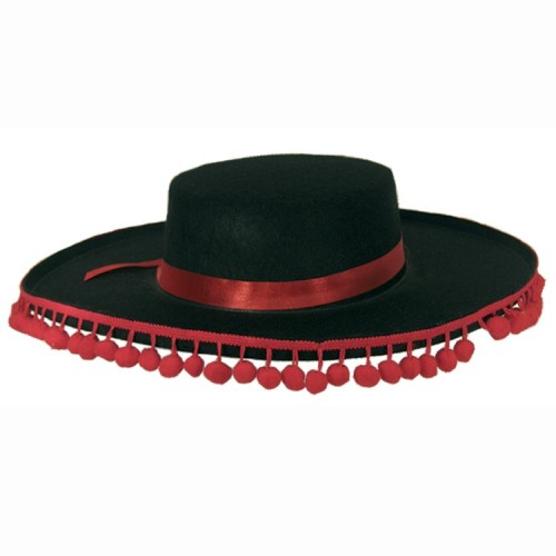 Sombrero, must ja punane
