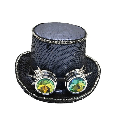 Шляпа цилиндр Steampunk с очками