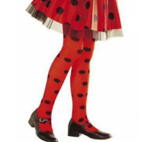 Children's tights, dotted red