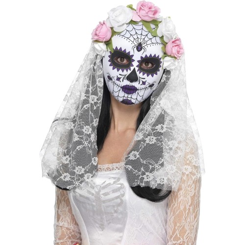 Мексиканская маска дня мертвых c фатой