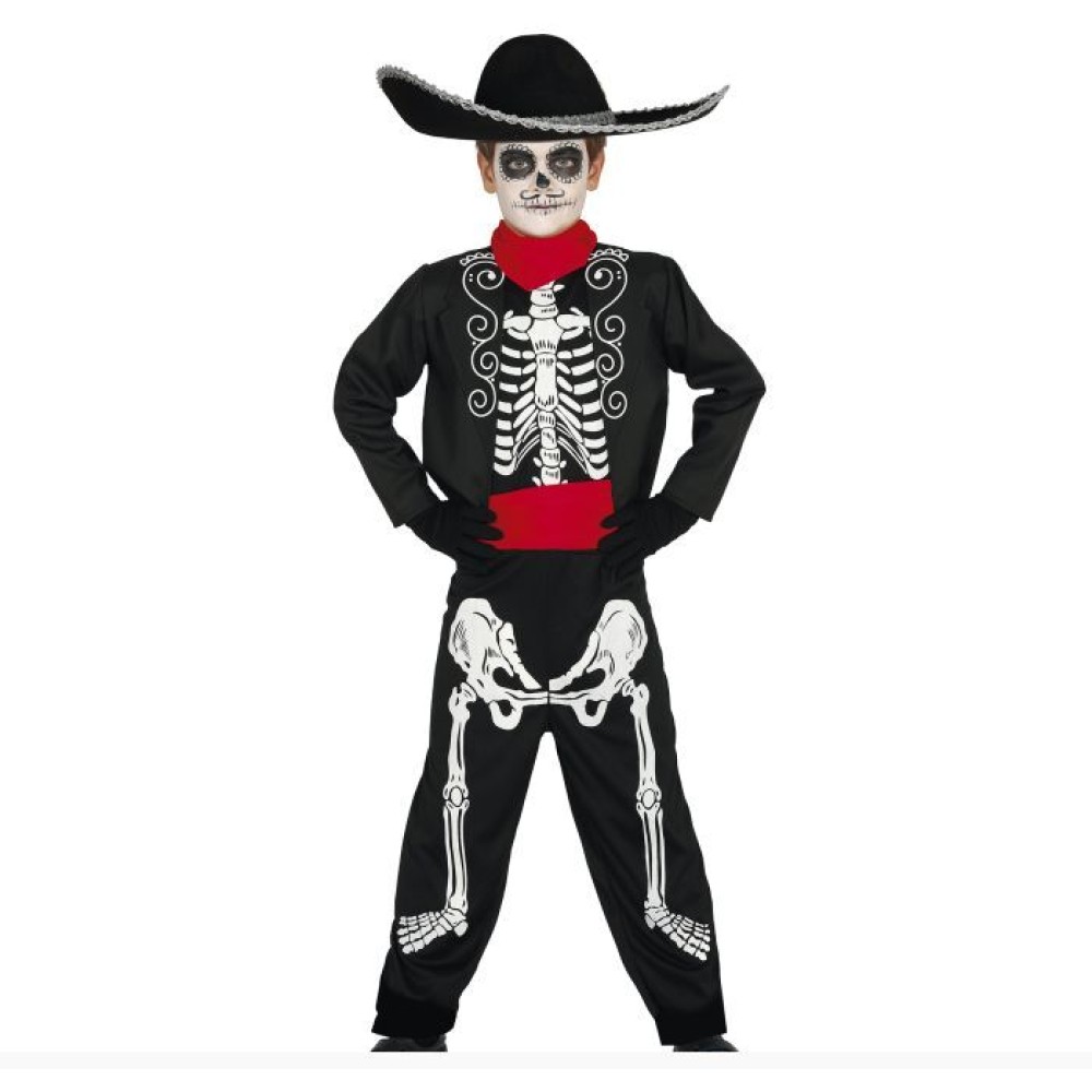 Mariachi skeleton, costume for children, 10-12 yrs. Mariachi skeleton, costume for children, 10-12 yrs.