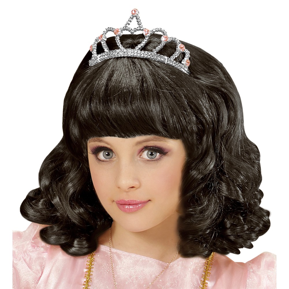 Princess wig with crown for children