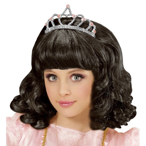 Princess wig with crown for children