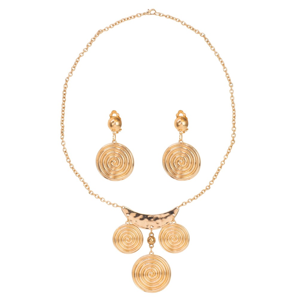 Roman-style necklace and earrings for women