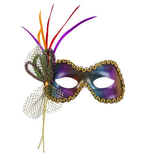  Eye mask with feathers, colored