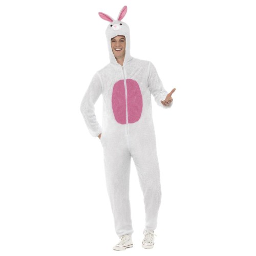 Bunny costume, jumpsuit with hood (M)