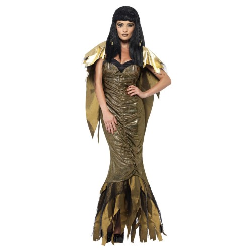 Cleopatra costume, dress and cape, gold (S)