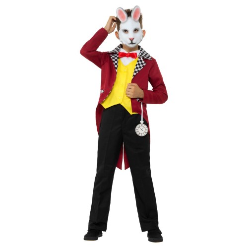 Костюм кролика, шапочка, жилет, галстук и маска, для детей (S, 115-128 см, 4-6 лет)