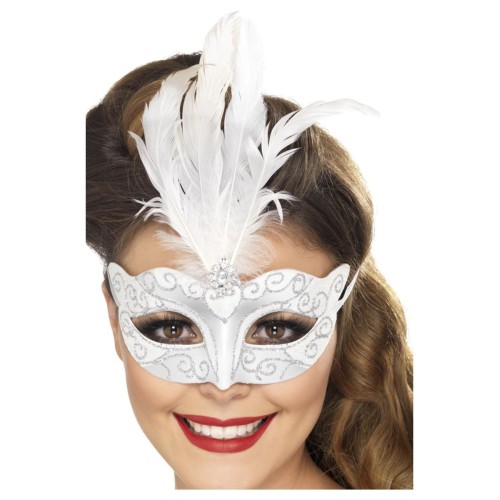 Venetian eyemask with feather