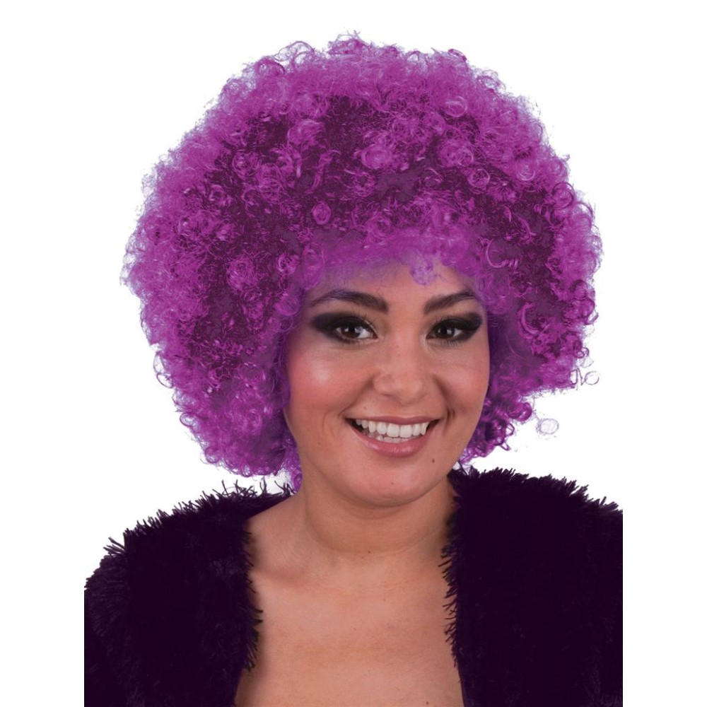 Afro wig, purple