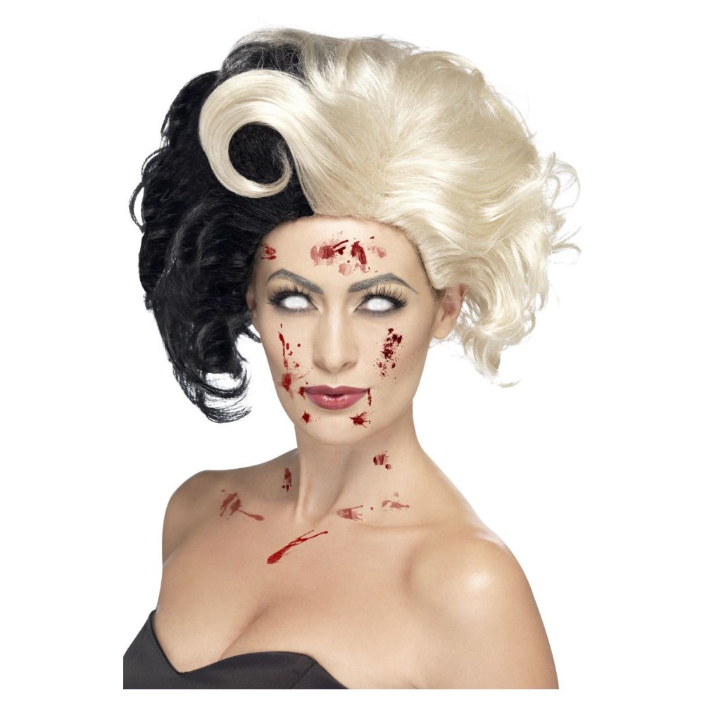 Cruella wig, high, blonde black