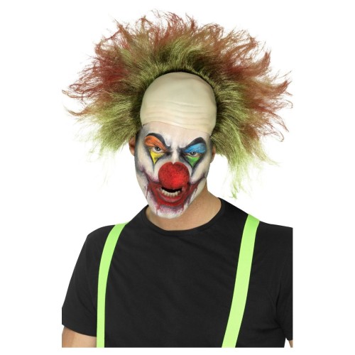 Evil clown wig, green with blood splatter