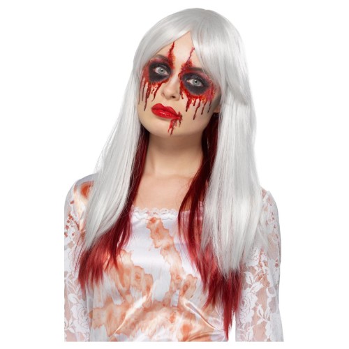 White-red wig, heat resistant