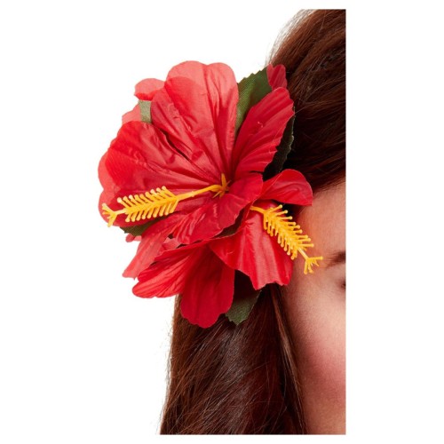 Hawaii juukseklamber lilledega, punane