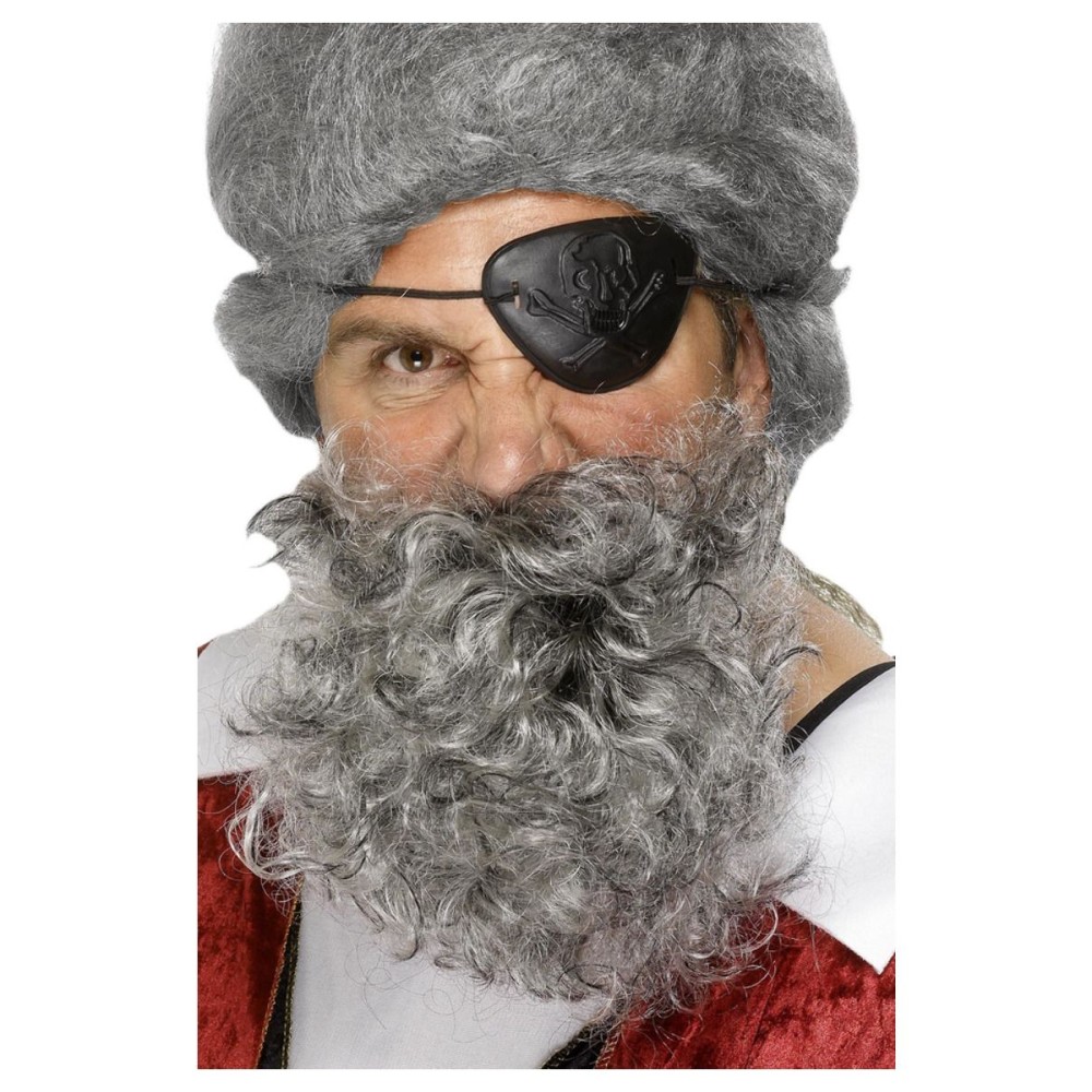 Pirate beard, nylon, gray
