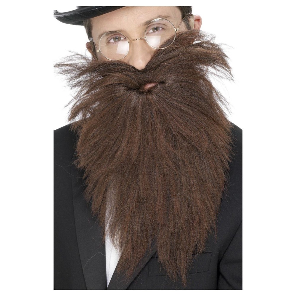 Beard with mustache, long, brown