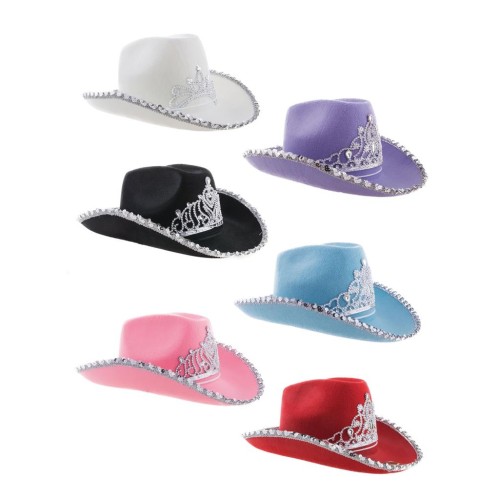 Pink cowboy hat with a crown