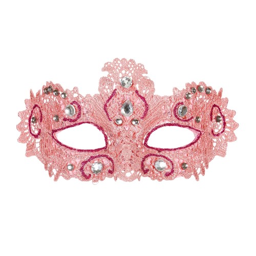 Eye mask, pink, with stones
