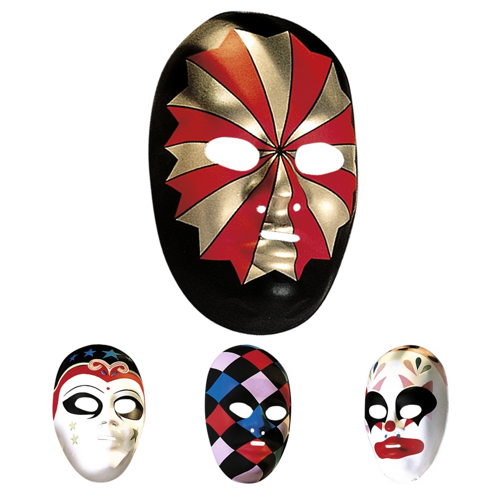 Decorated masks, 4 different styles