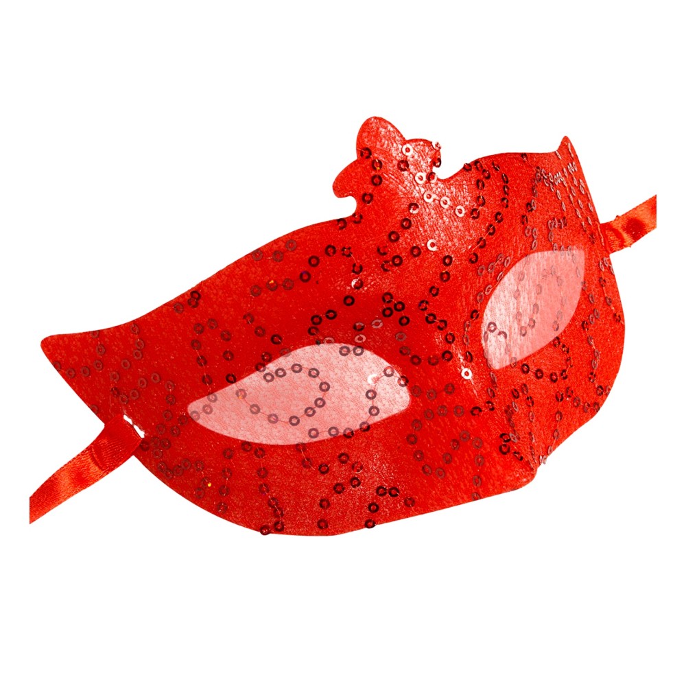 Eye mask with sequins, red