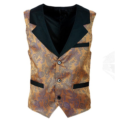 Vintage Jacquard pruun vest, M/L