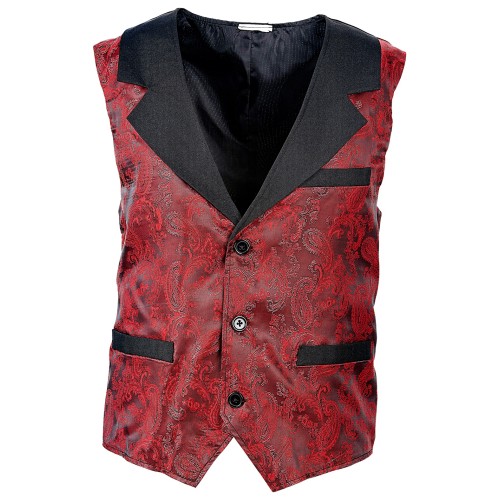 Vintage Jacquard burgundia punane vest, M/L
