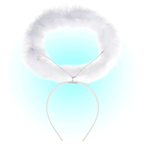 Valge marabou ingli halo